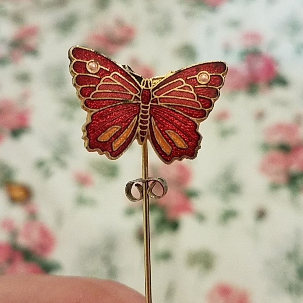 Red and Gold butterfly pin